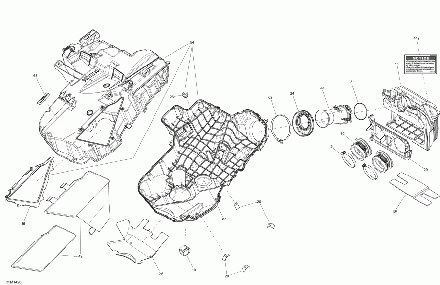 snowmobile ski-doo  TUNDRA XTREME 600HOE XP, 2014 - Air Intake System