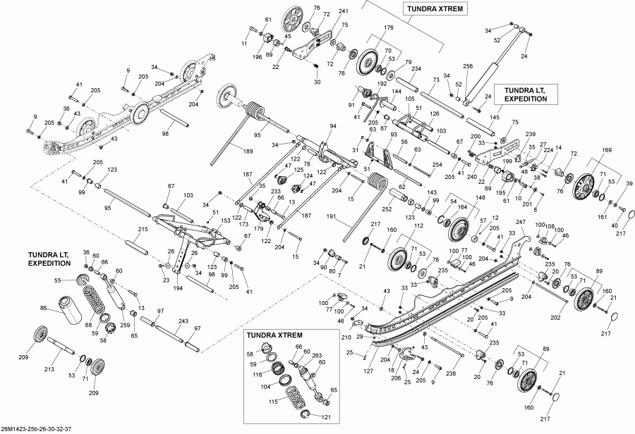  Ski-doo  TUNDRA XTREME 600HOE XP, 2014 - Rear Suspension