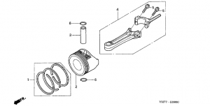 E-08  /  (E-08 Piston / Connecting Rod)