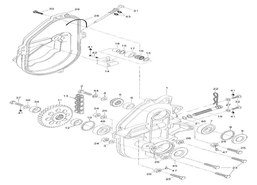 Snowmobile lynx  - Chaincase / case