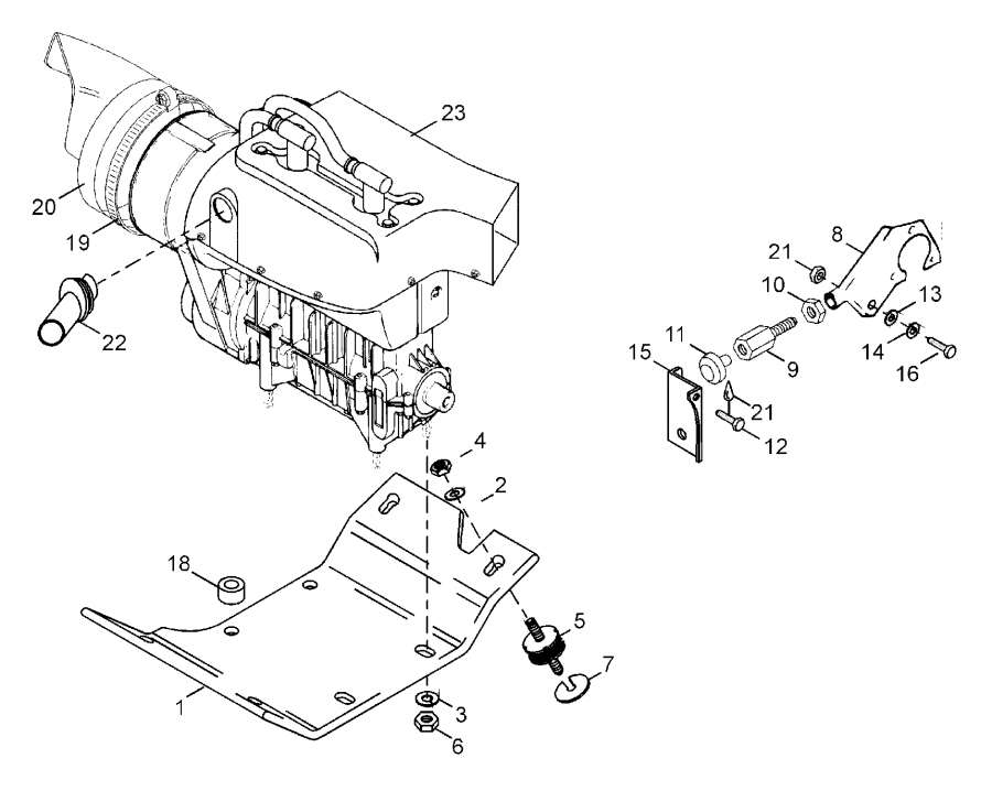 Snowmobile Lynx  - Engine Mount Plate