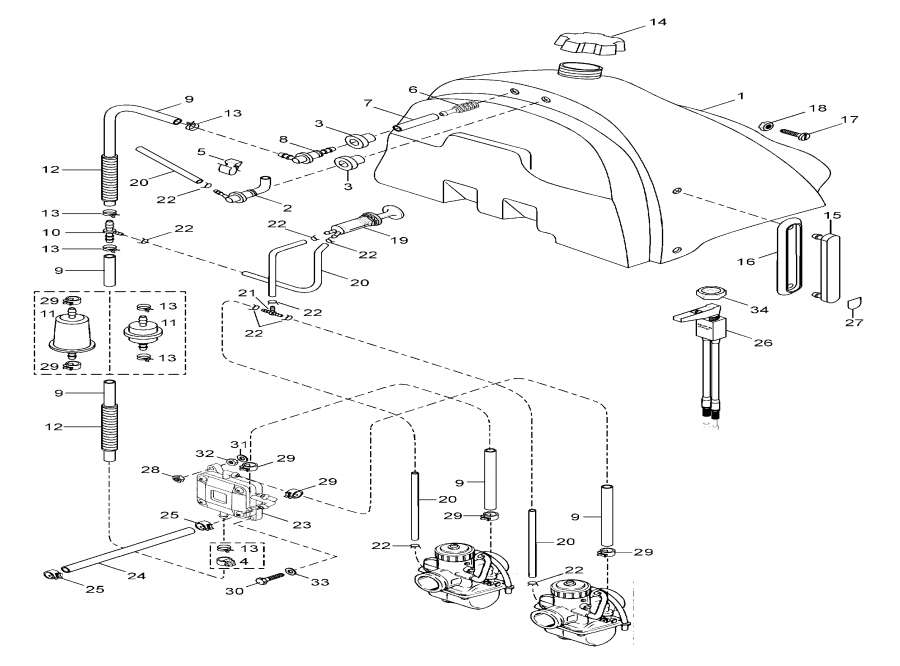 Snowmobiles lynx  -  / Carburetor