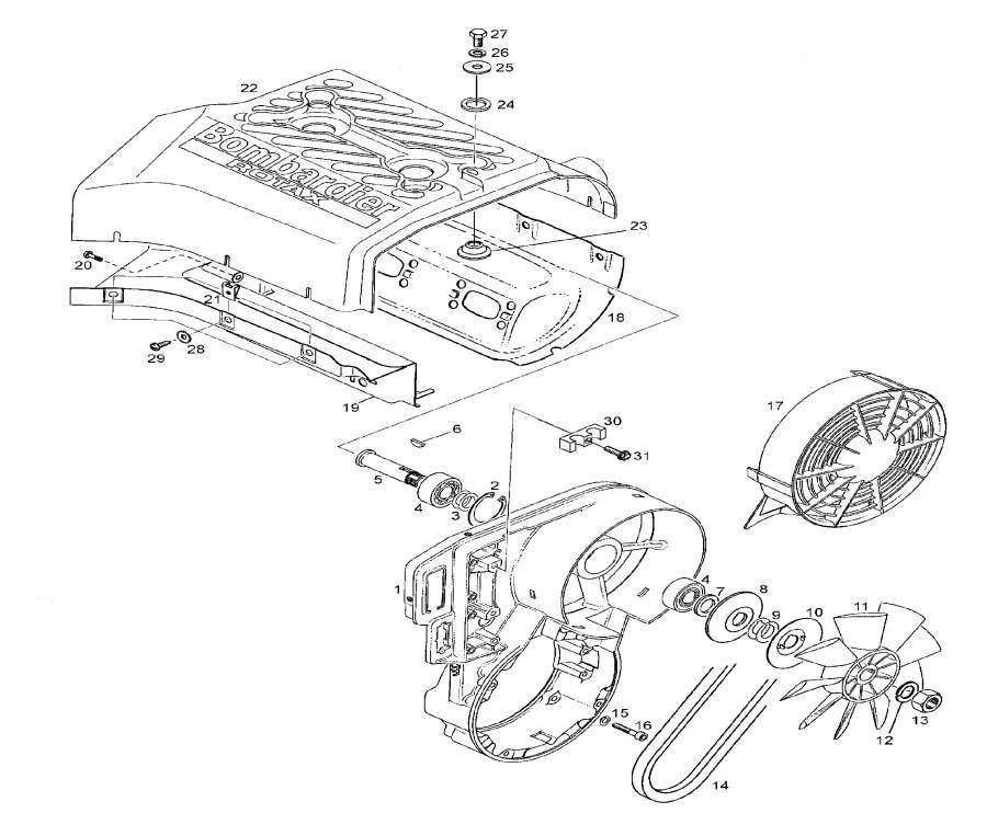 Snowmobile lynx  - Fan Housing - Fan ������