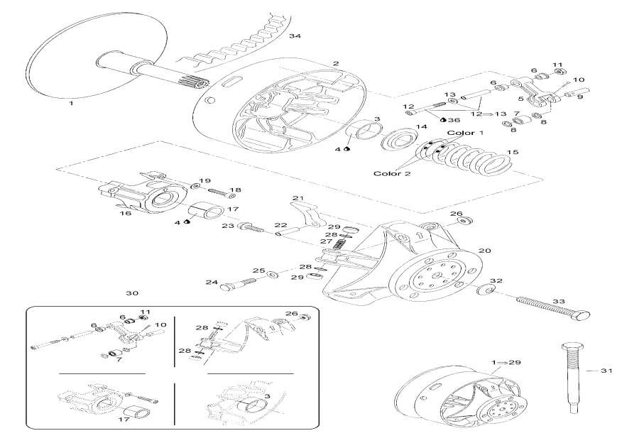 Snowmobile lynx  -  / Clutch