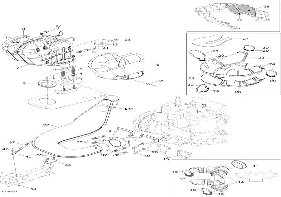 Snowmobile Lynx  - Exhaust System / ��������� �������