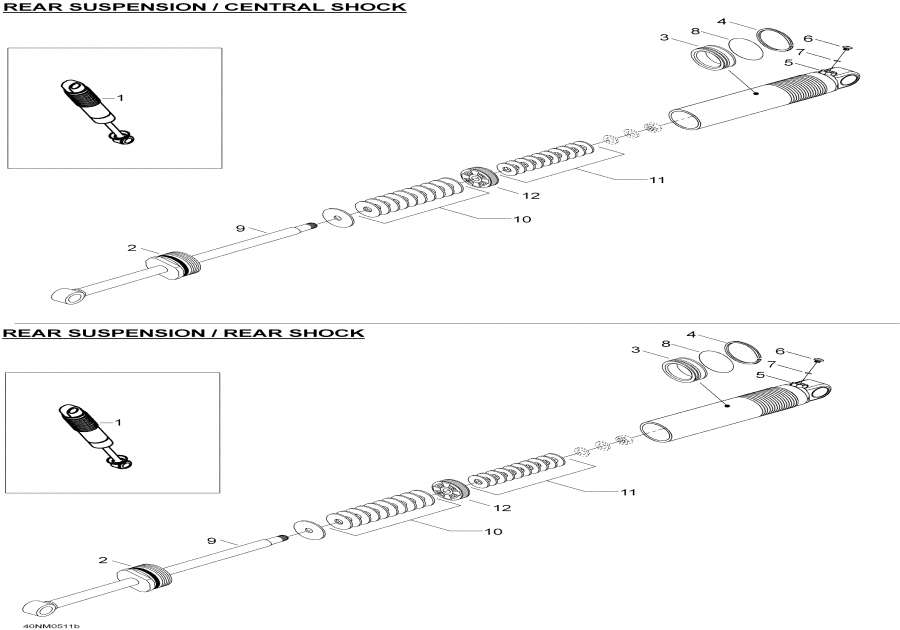 Snowmobiles lynx  - Take Apart Shock Rear / Take Apart Shock Rear