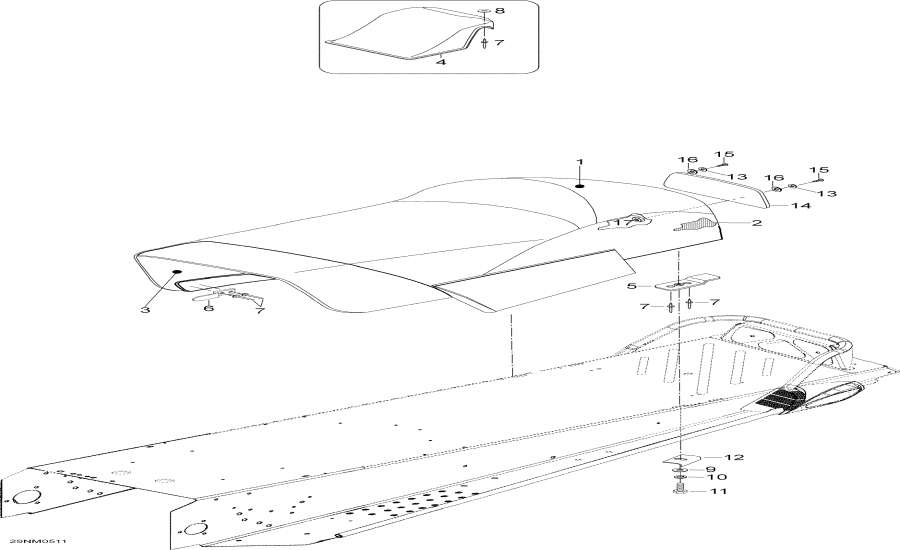 Snow mobile lynx  - Seat