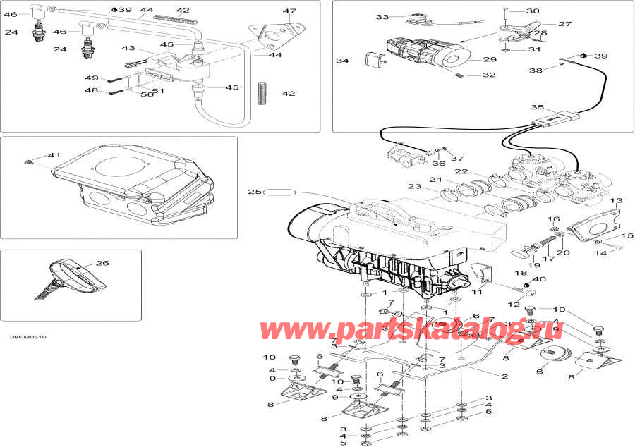 Snow mobile Lynx  - Engine And Engine Support, 400rc -    Sport, 400rc