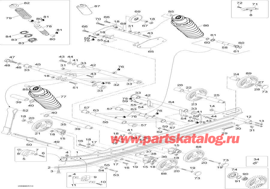 Snow mobile Lynx  - ������ ��������, 400rc, 550rc / Rear Suspension, 400rc, 550rc