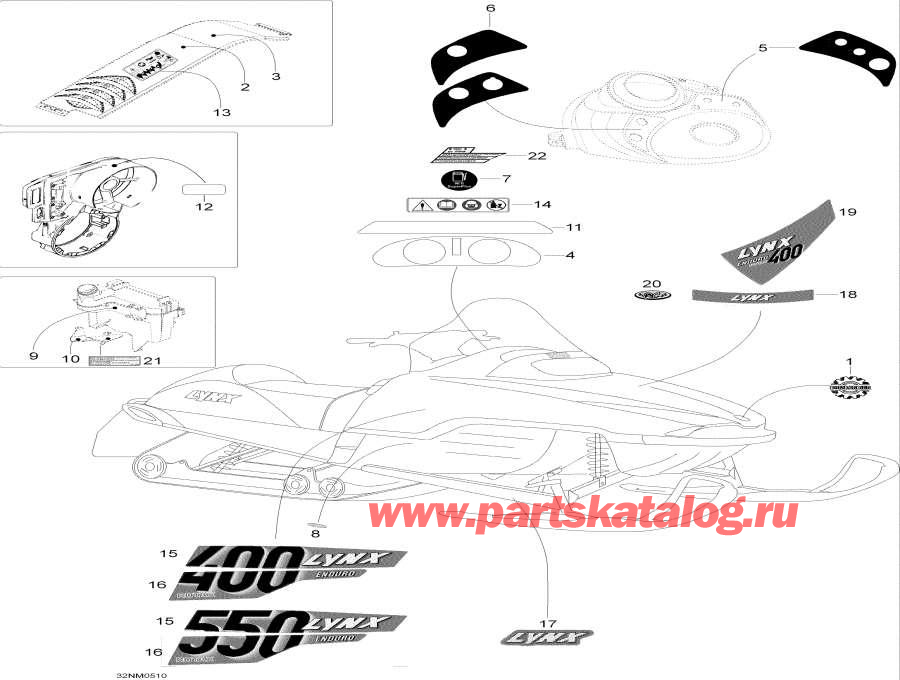 Snowmobiles Lynx  - Decals, 550rc / , 550rc
