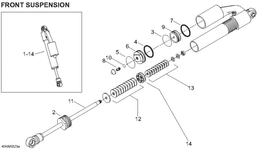 Snowmobile lynx  - Take Apart Shock, Front,Take Apart Shock, Front