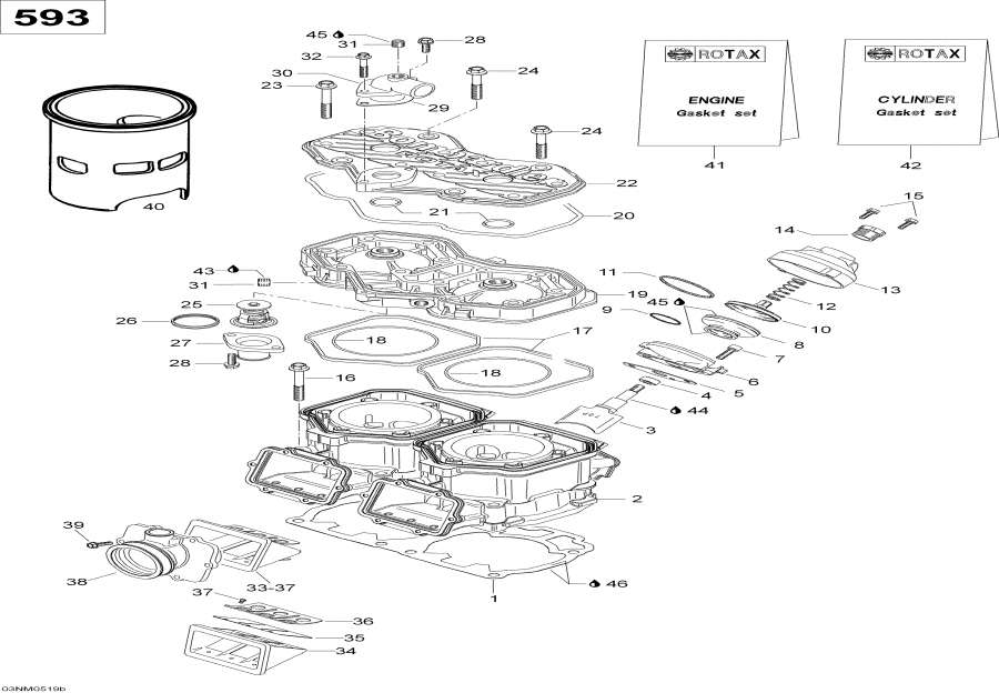 �������� lynx  - Cylinder And Reed Valve / ������� � ��������� ������