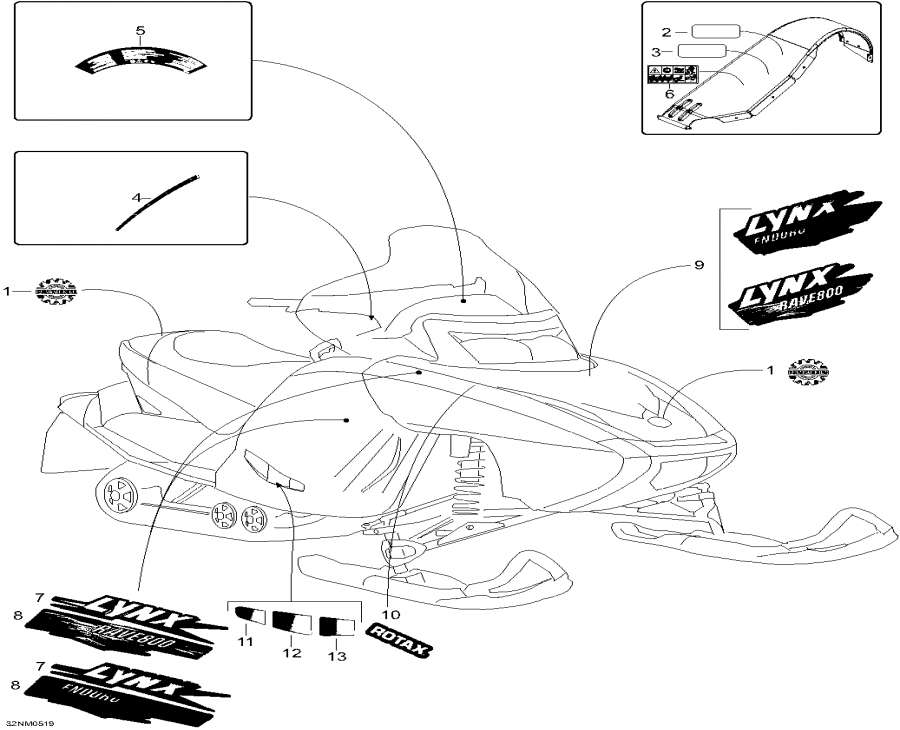 Snowmobile Lynx  - Decals - 