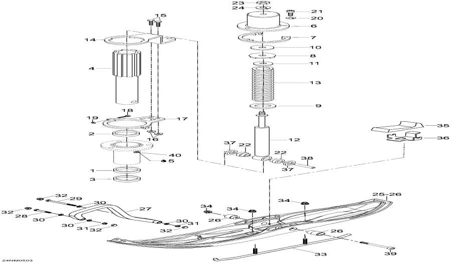 Snowmobile lynx  - Front Suspension And Ski - �������� �������� � ����