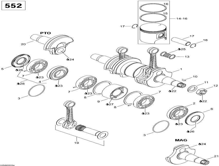  lynx  -   , 552 / Crankshaft And Pistons, 552