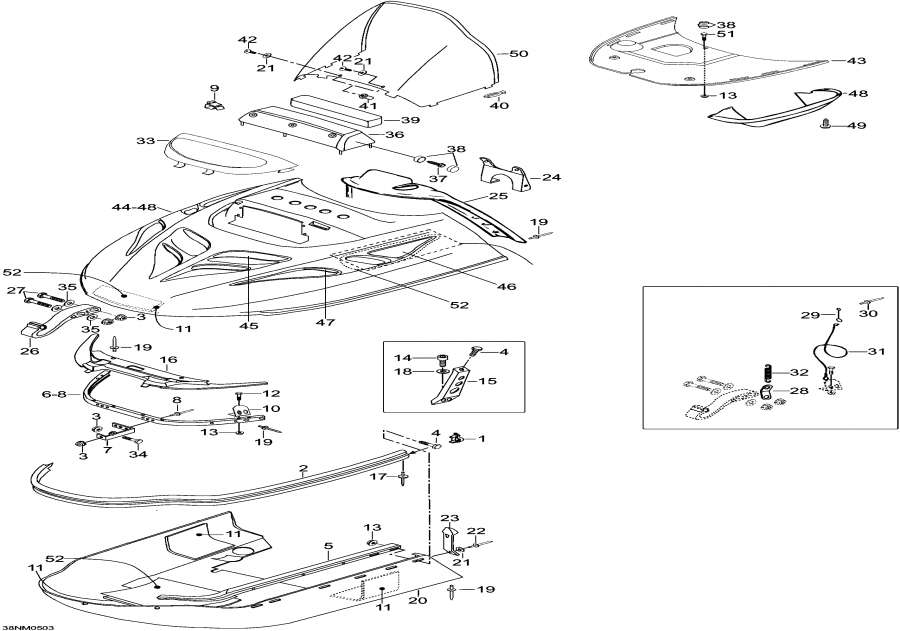 Snowmobile lynx  - Hood, 6900 - Hood, 6900