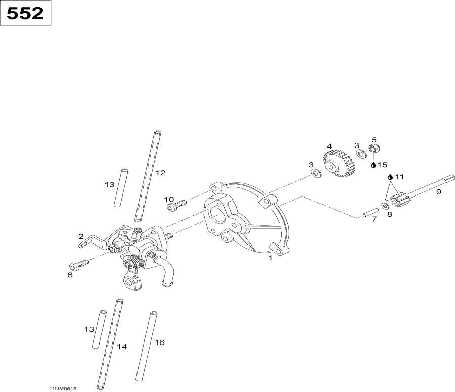 Snowmobiles lynx  - Oil Pump 552 -   552