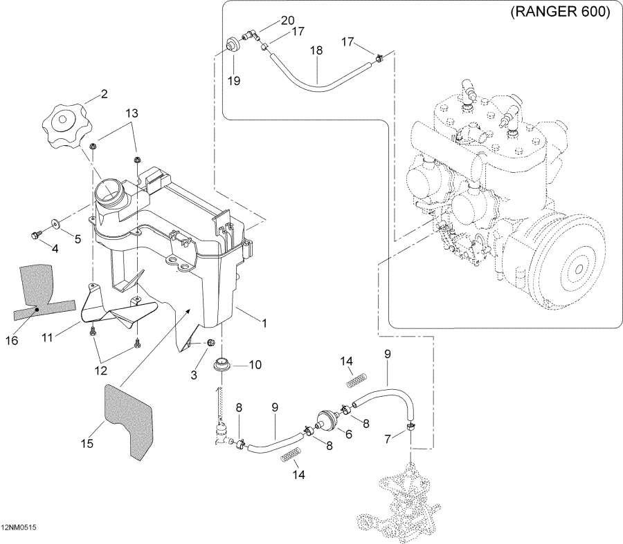 Snowmobile lynx  - Oil Reservoir / Oil 