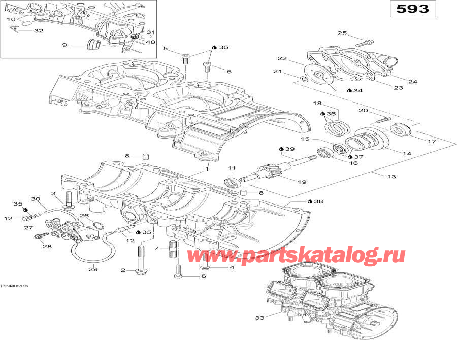 Snowmobiles lynx  - Crankcase, 593
