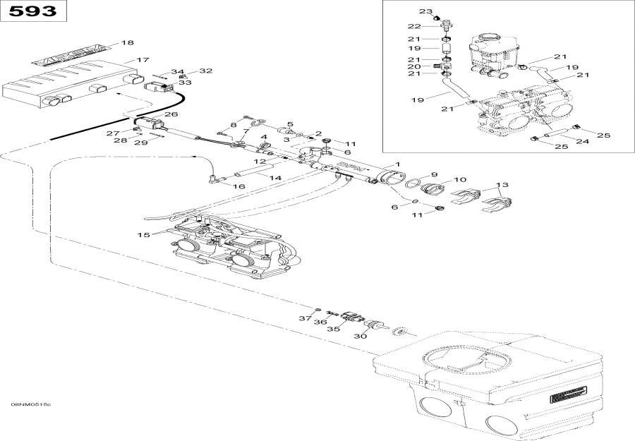 Snowmobiles lynx  - Engine And Engine Support, 593 /    Sport, 593