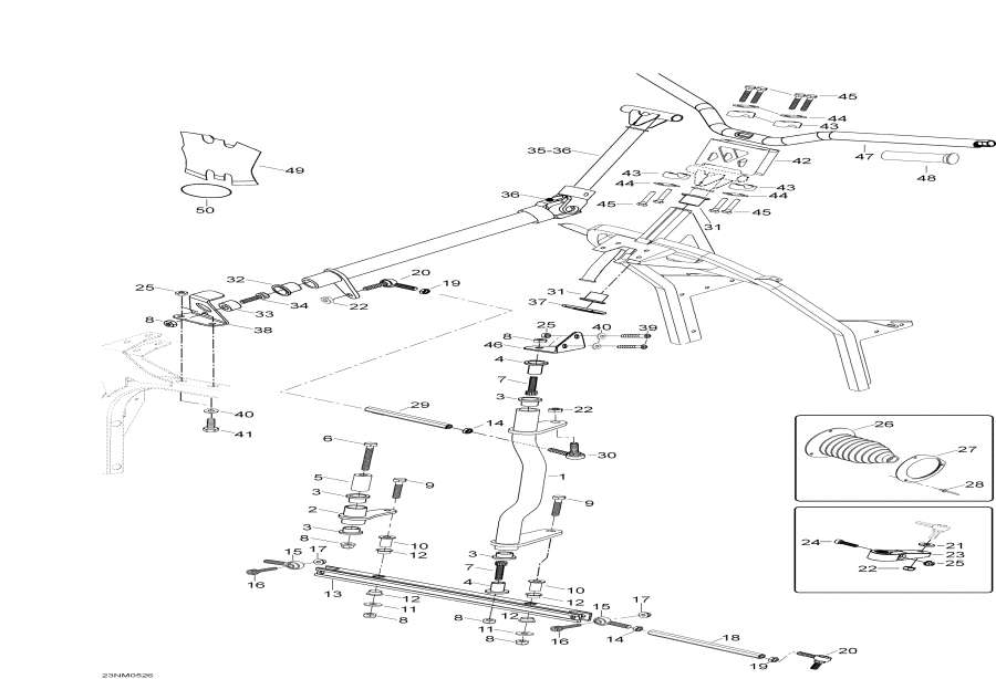 Snow mobile Lynx  -   System - Steering System