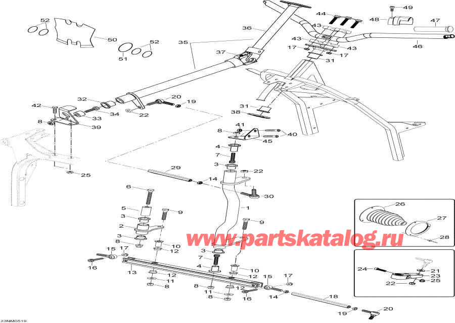 Snowmobiles lynx  -   System - Steering System