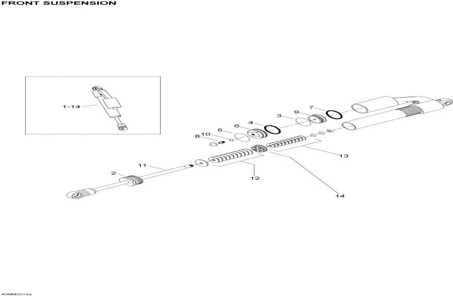 Snow mobile lynx  - Take Apart Shock, Front - Take Apart Shock, Front
