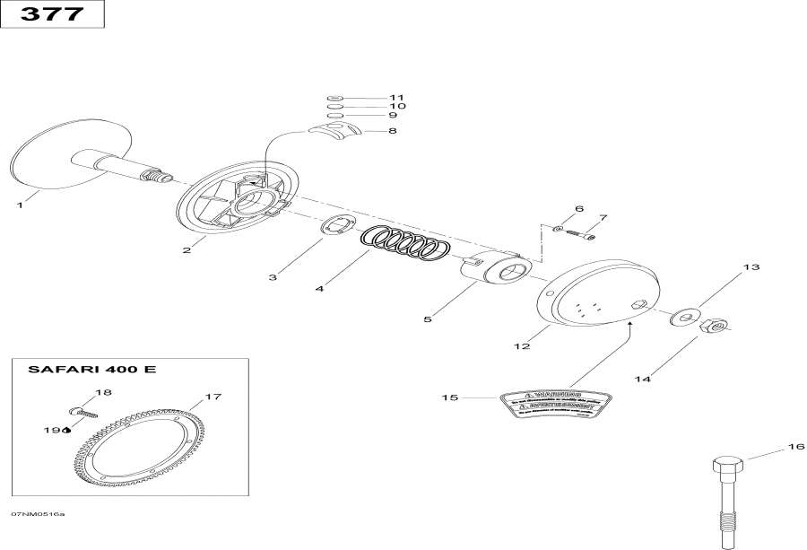 Snowmobile lynx  - Drive Pulley, 400