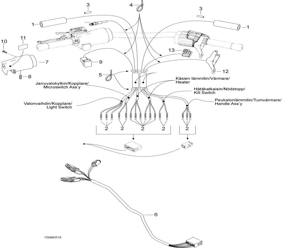 Snow mobile Lynx  - Steering Harness -    