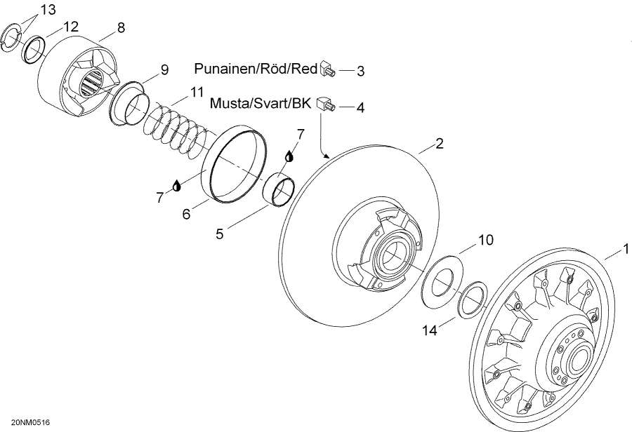 Snowmobile Lynx  - Driven Pulley /  