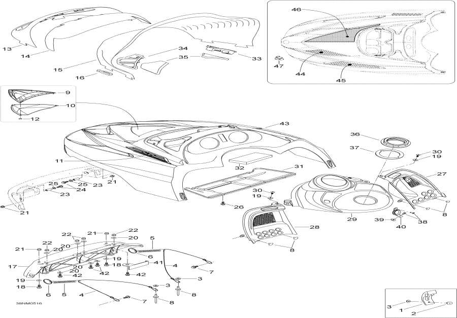 Snowmobiles   - Hood, 400, 400e