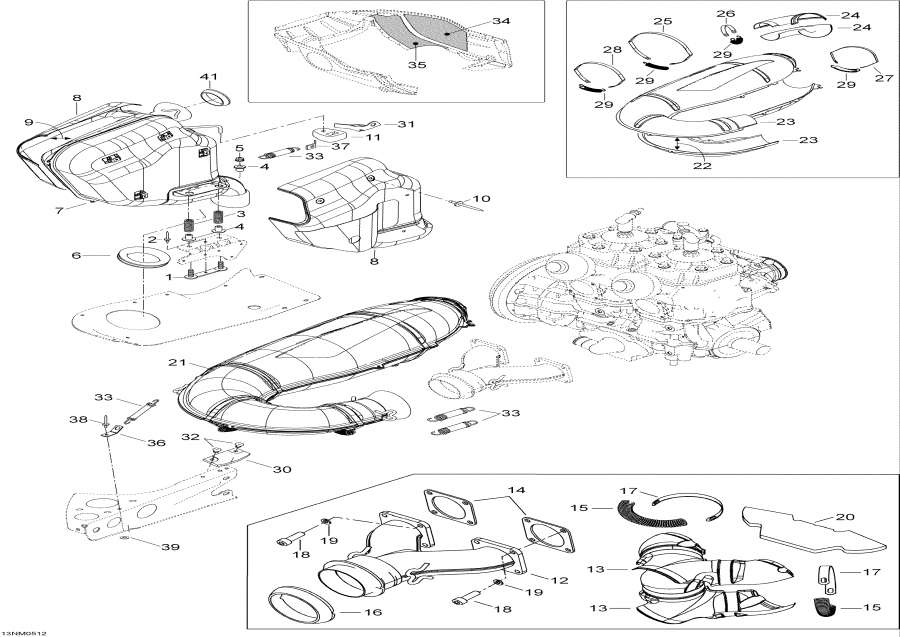 Snowmobiles Lynx  - Exhaust System -  