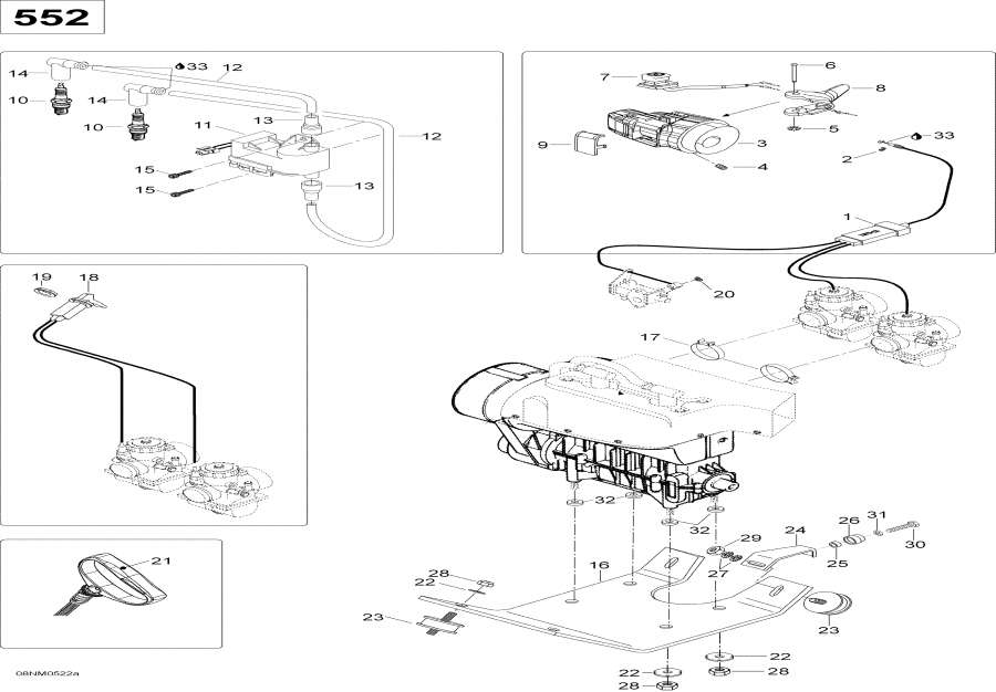 Snowmobile lynx  -    Sport 552 - Engine And Engine Support 552