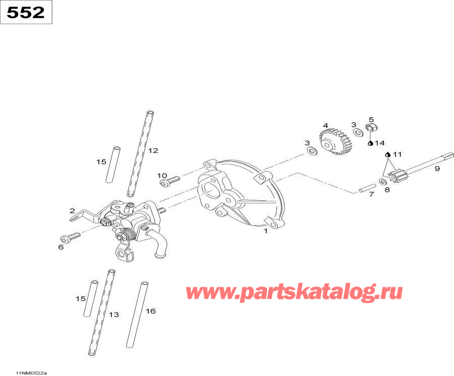 Snow mobile Lynx  - Oilpump, 552 - Oil, 552