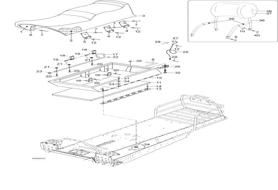 Snow mobile Lynx  - Seat