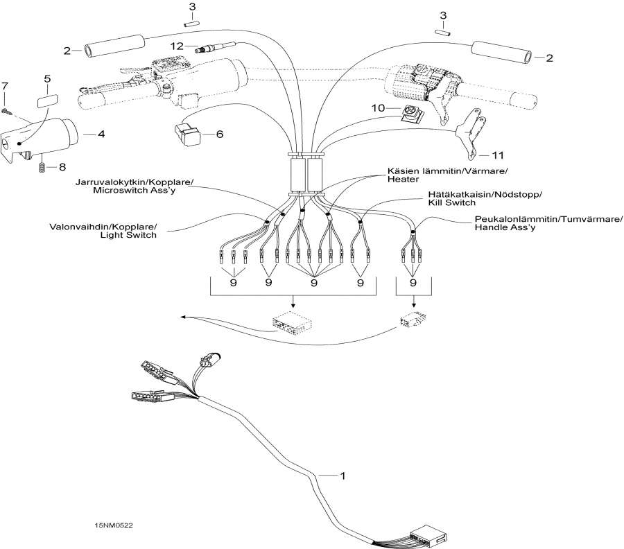 Snow mobile Lynx  - Steering Harness,   