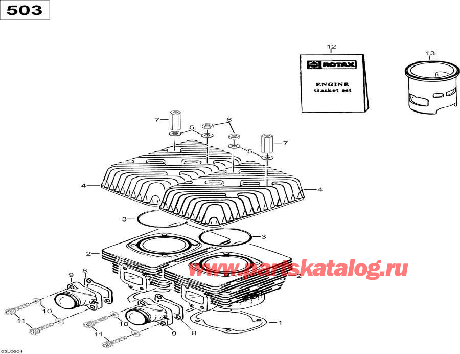  lynx  - Cylinder And Exhaust Manifold /    