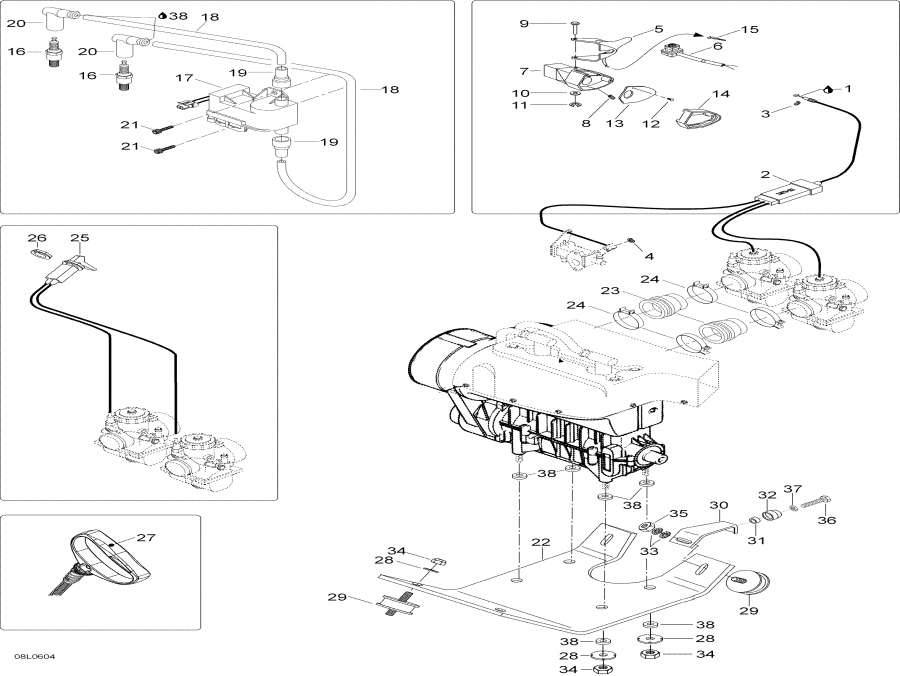 Snowmobile Lynx  - Engine And Engine Support
