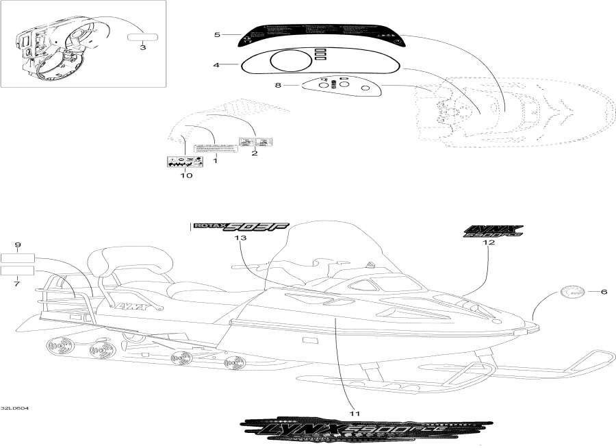 Snowmobile Lynx  - Decals - 