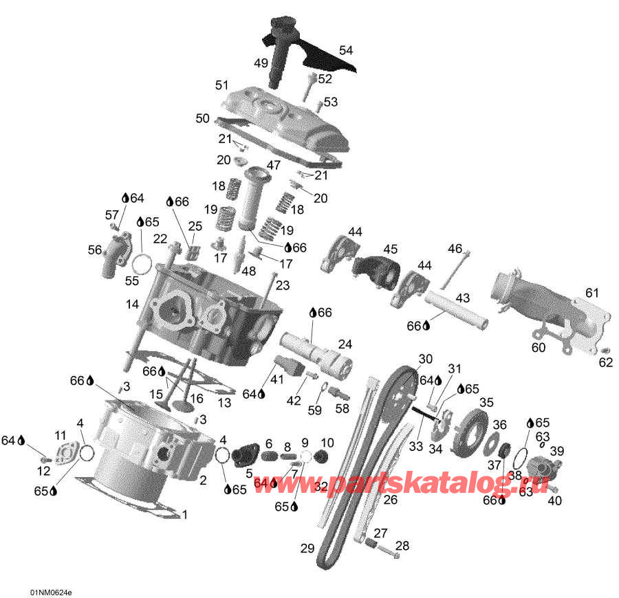 Snow mobile lynx  - Cylinterhead Rear - Cylinterhead Rear