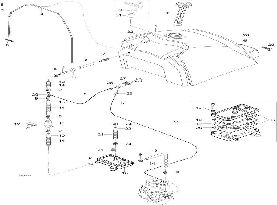Snowmobile lynx  - Fuel System /  