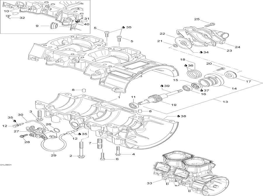 Snowmobile Lynx  - Crankcase -  