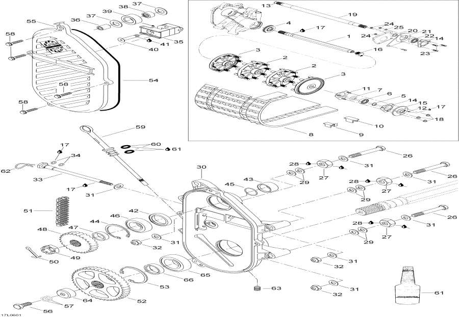 Snowmobiles Lynx  - Drive Axle And Chaincase / Drive Axle  case