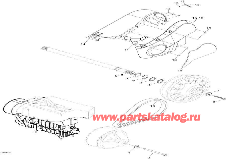 Snow mobile Lynx  - Pulley System /  System