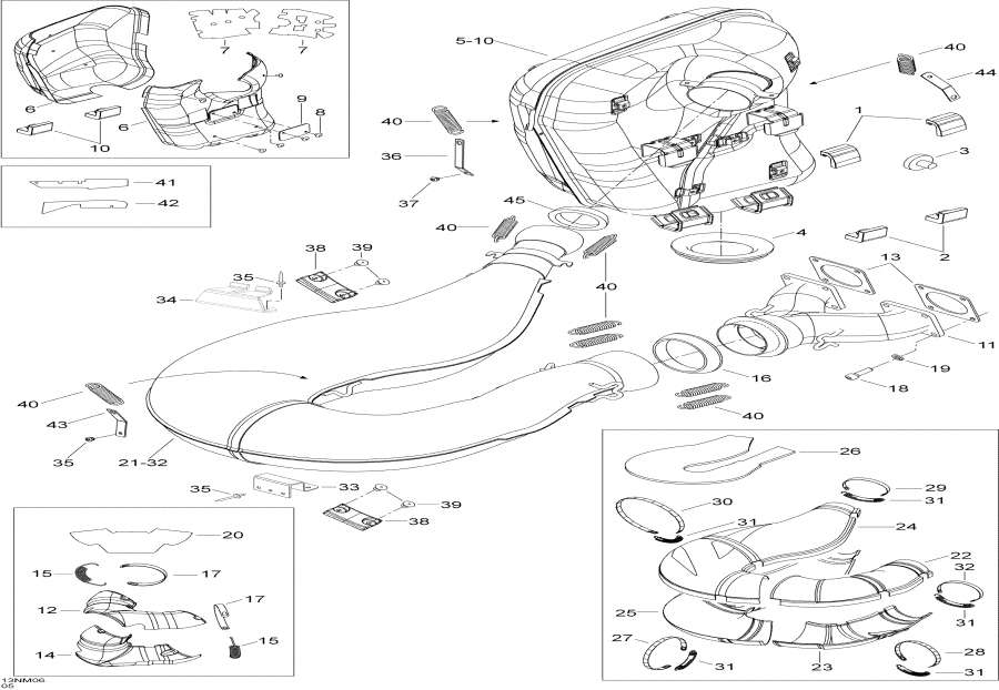 Snow mobile Lynx  - Exhaust System, 