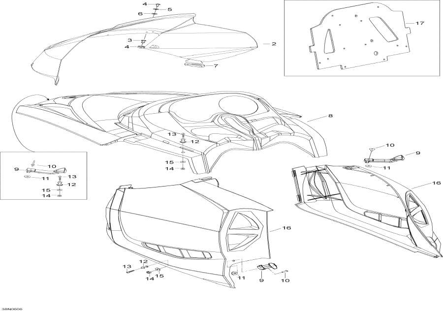 Snowmobile lynx  - Hood / Hood