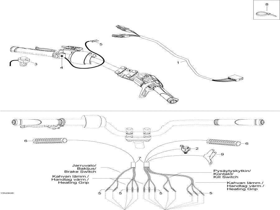 Snowmobile lynx  -     - Steering Harness