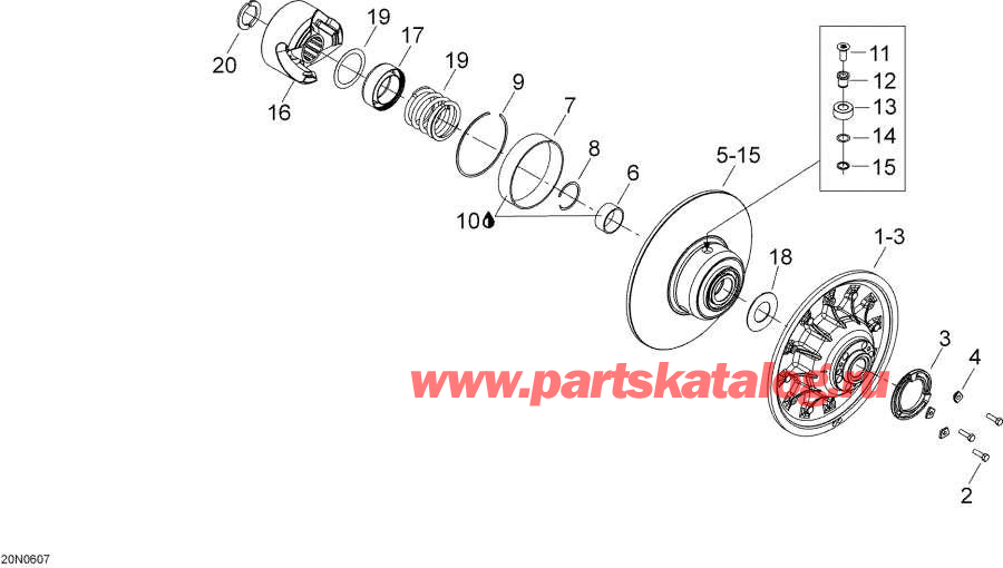 Snow mobile Lynx  - Driven Pulley -  