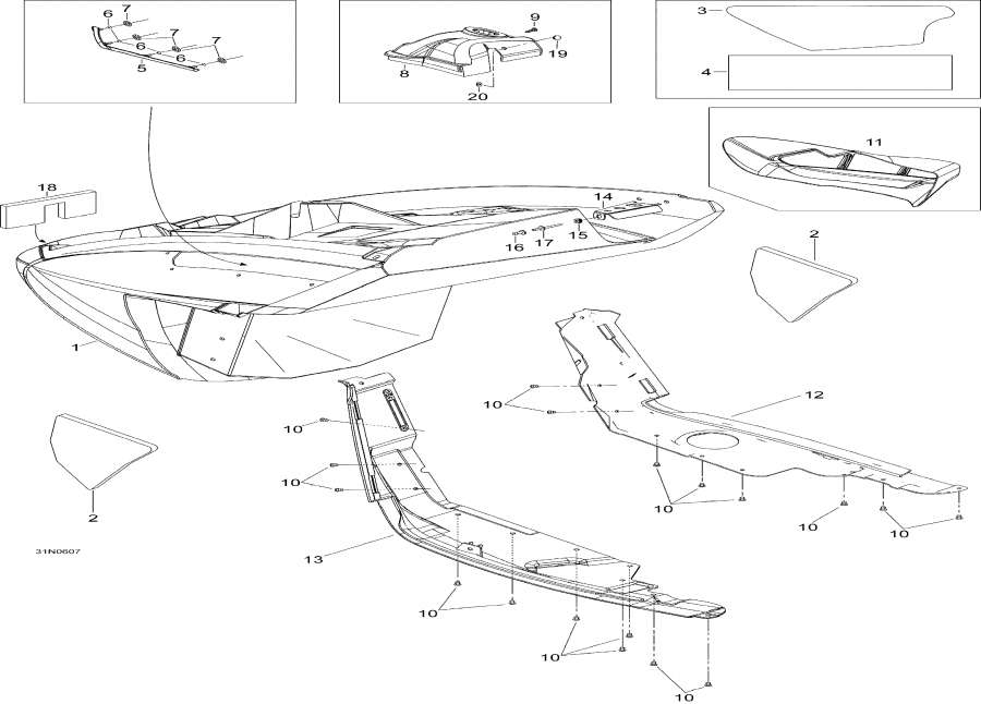 Snow mobile lynx  - Bottom Pan /  