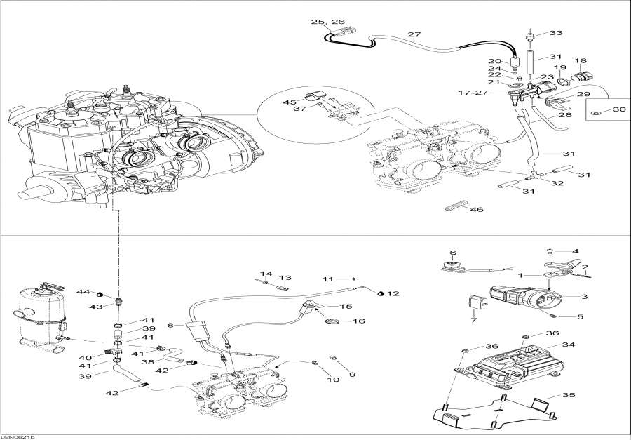 Snowmobile lynx  -  Handle  Ecm / Throttle Handle And Ecm